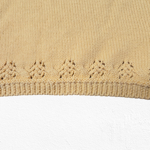 Y2K Blair Yellow Crochet Knit Twofer Popover Tunic Sweater Dress Size Large - Picture 6 of 8